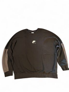 Nike Air Oversized Crewneck Sweatshirt XL Black Gray Fear Of Heights DD6403 READ